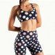 Women's Pink and White Polka Dot Slim Fit Sports Suit