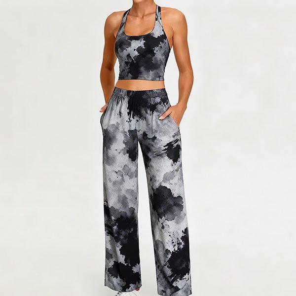 Women's Casual Ink Wash Style Two-Piece Set