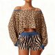 Women's casual loose-fitting home leopard print detachable design set