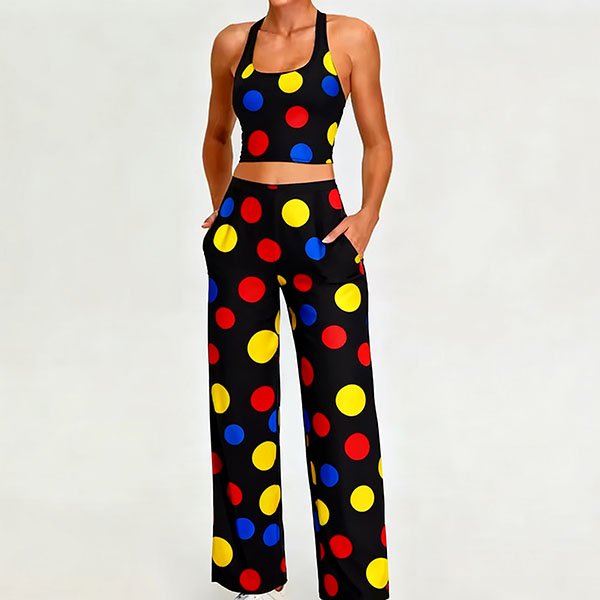 Women's casual polka dot two-piece set