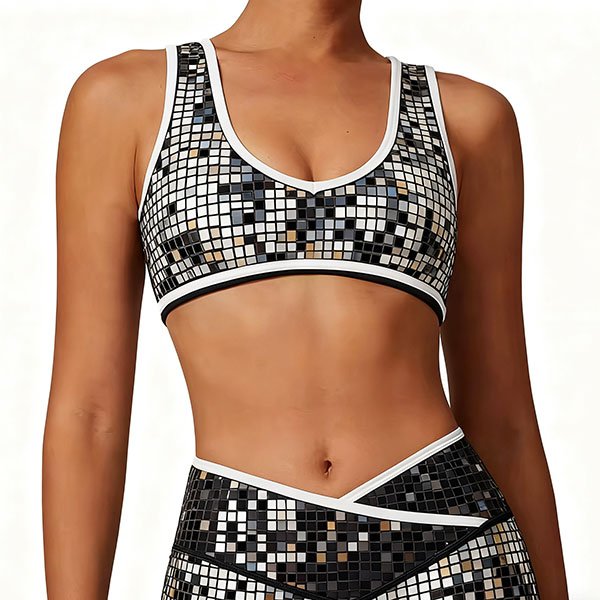 Women's minimalist sequined sports top