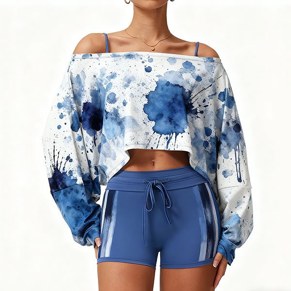 Women's casual loose-fitting home wear tie-dye design suit