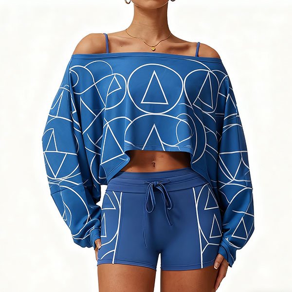 Women's casual loose geometric suit