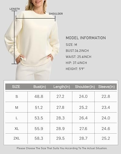 Women's Sweatshirts Oversized Cotton-blend Pullover Sweatshirt for Women Loose Fit